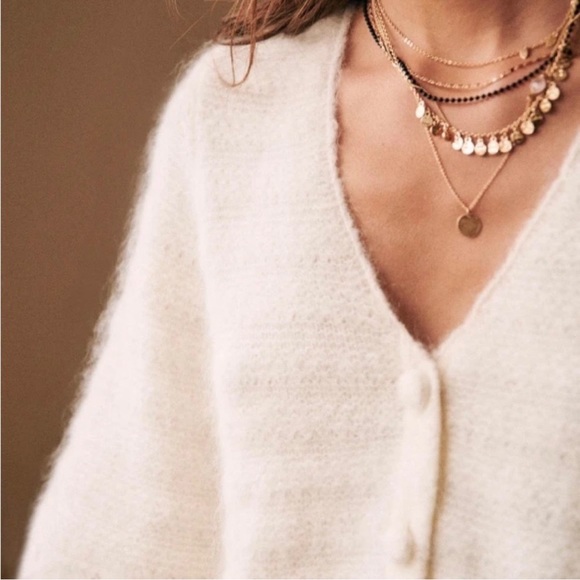 SÉZANE Lilou Mohair Wool Knit Jumper - White - Picture 3 of 8